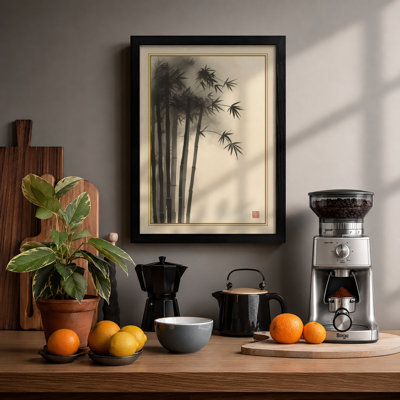 Bamboo in Ink Japandi - Framed Print