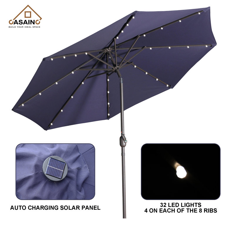 Parasol de marché lumineux 108 po Ifzah, Bleu marine