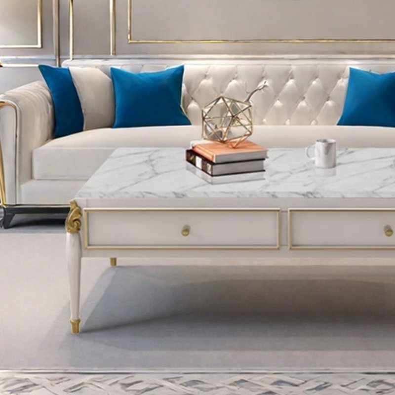 Light luxury high-end design sense coffee table, 20.86" H x 51.18" L x 30.7" W