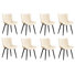Chaises de salle à manger rembourrées en cuir PU avec chaises à oreilles modernes et pieds en métal