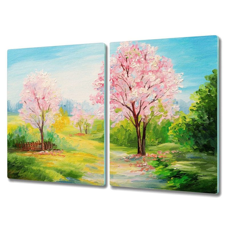 Anoop Tempered Glass Garden Chopping Board, 52cm x 30cm
