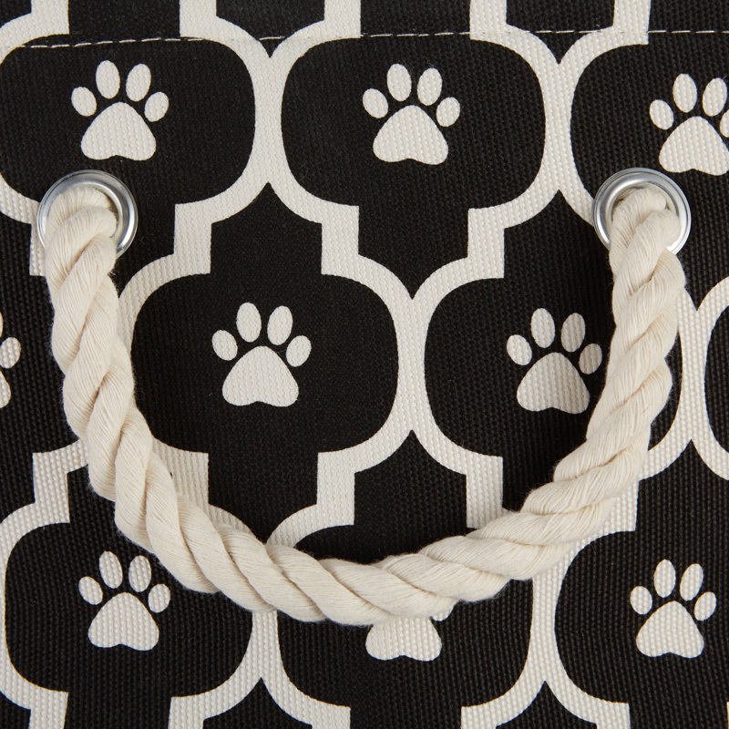 Panier en tissu Lattice Paw, H 12 po x l 16 po x P 10 po, Noir