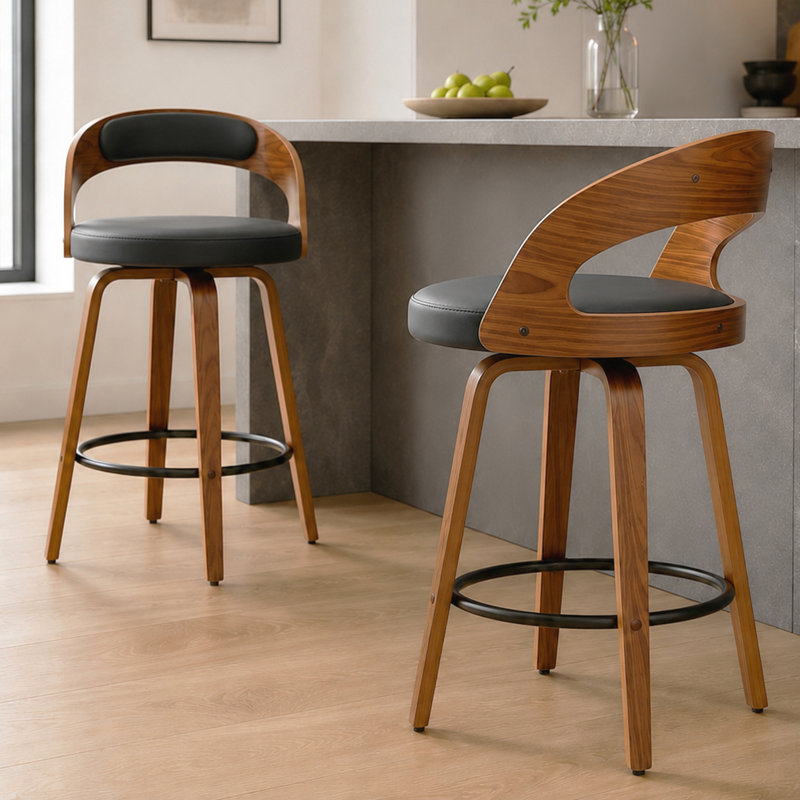 Tabourets pivotants 26 po Modern, Noir, Tabouret de comptoir (assise à une hauteur de 26 