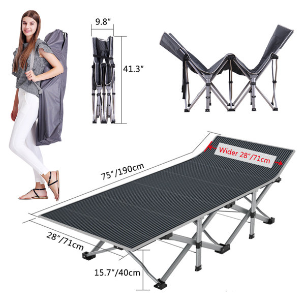 ShangQuan WuLiu Folding Camping Cot W/Mat, Heavy Duty Outdoor Bed w/ Carry  Bag, 1200 D Layer Oxford Travel Camp Cots & Reviews