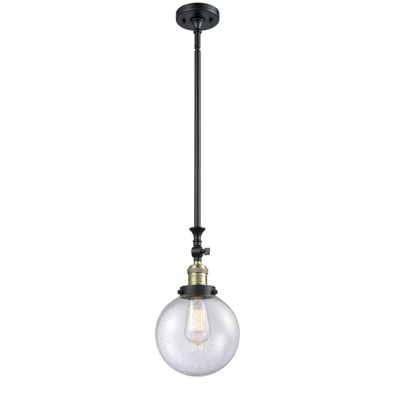 Luminaire suspendu sphère 1 lumière Zarmayr, Grainé, Laiton antique noir, Ampoule non incluse