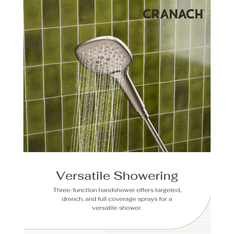 Crozet Pressure Balance Shower System with 10-Inch Rain Shower Head and 3-Spray Hand Shower (Valve Included), Brushed Nickel