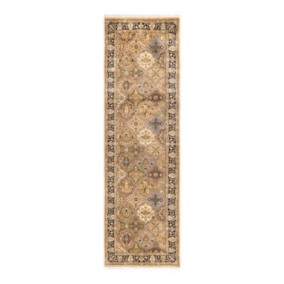 Mogul One-of-a-Kind 3' x 10'1"" 2000s Runner Wool Area Rug Yellow/Black/Ivory -  Solo Rugs, M1519-422