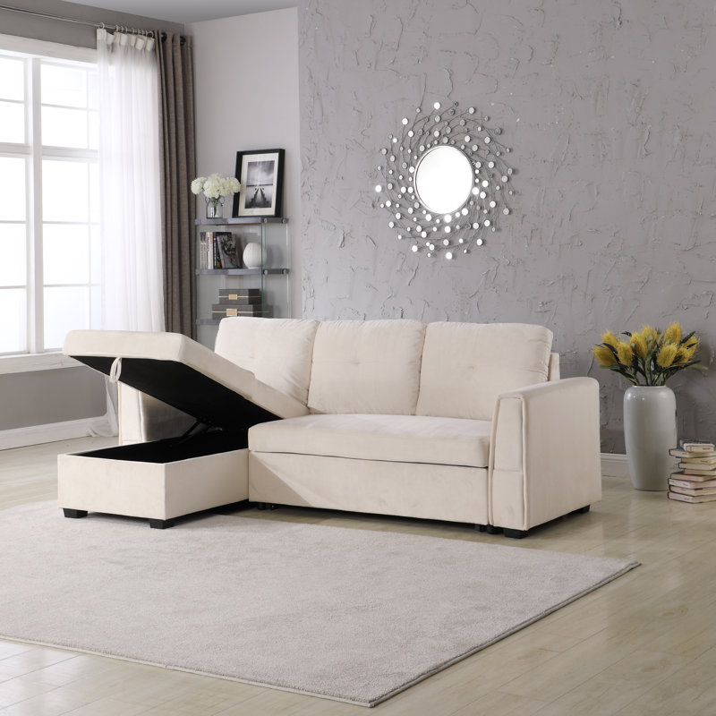 Velvet Curved Sectional Symmetrical, Cream Silk