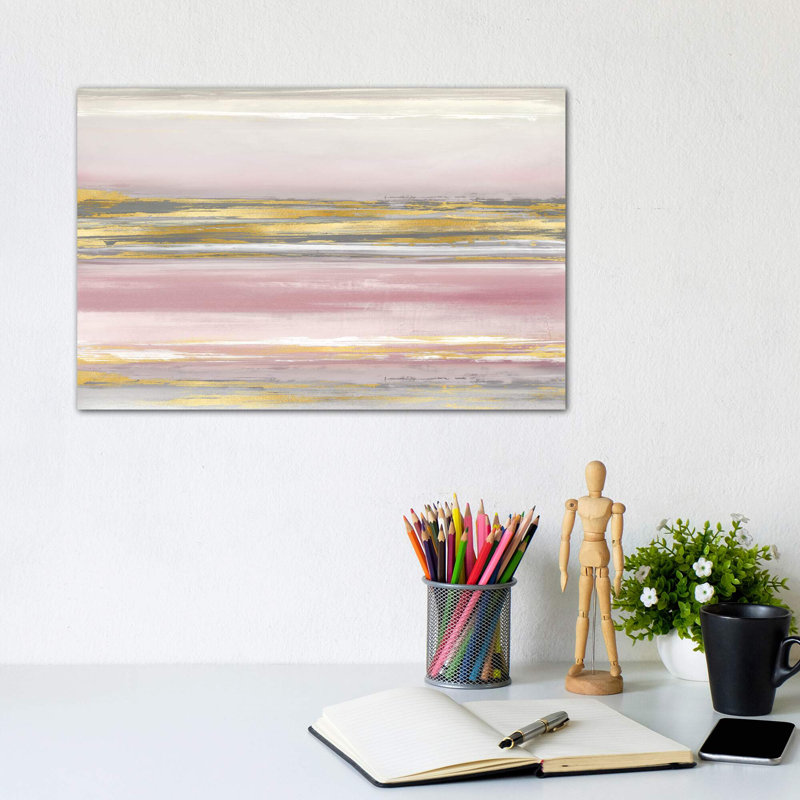 Subtle Reflections With Blush by Allie Corbin - Painting on Canvas, 20.32 cm H x 30.48 cm W, No Frame