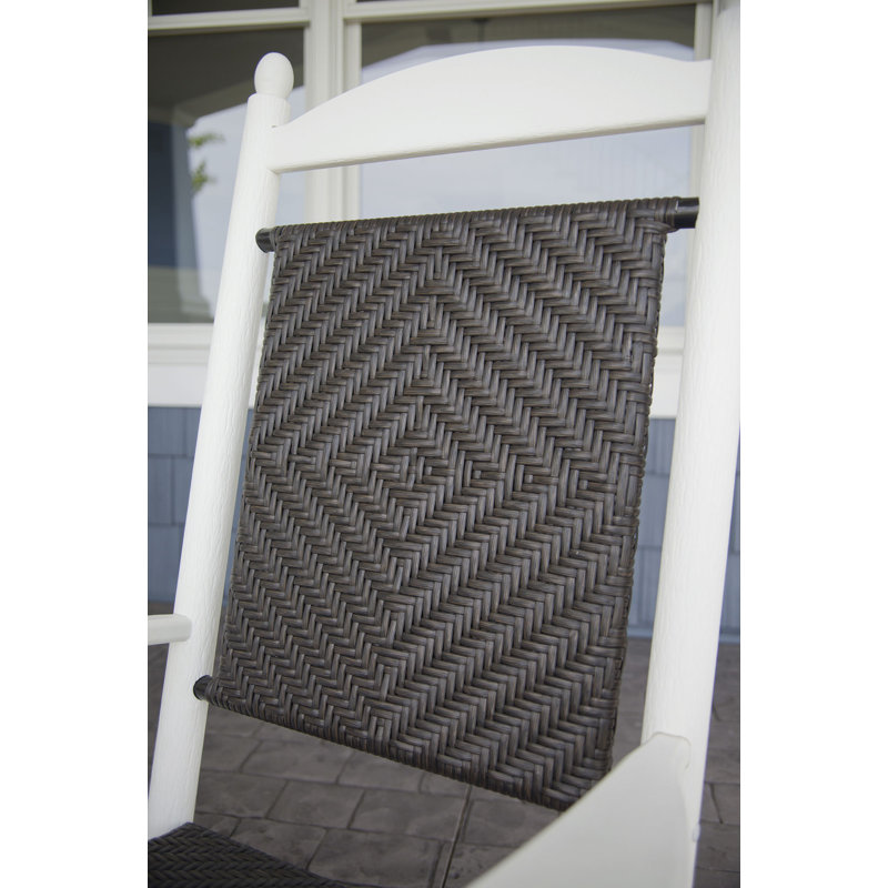 Ensemble de chaises berçantes tissées POLYWOOD 3 pièces Jefferson, Blanc, Cahaba