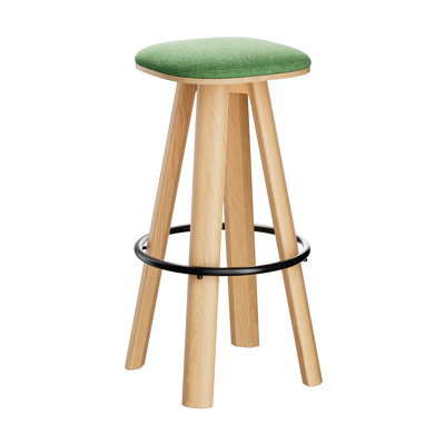Tabouret haut rembourré avec repose-pieds