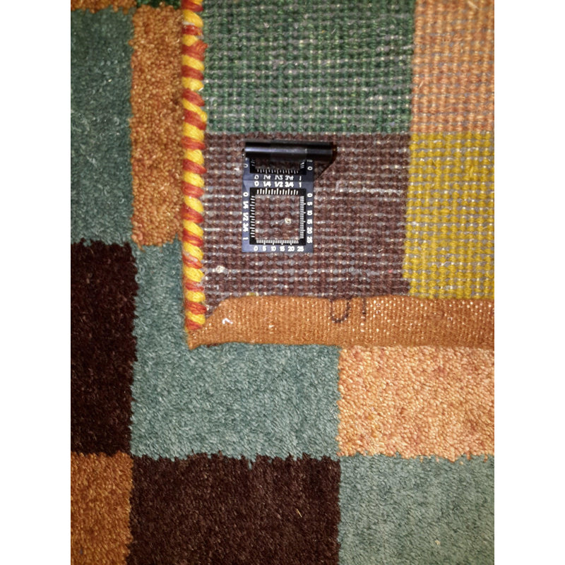 Ouita Plaid Area Rug in Multicolor Brown