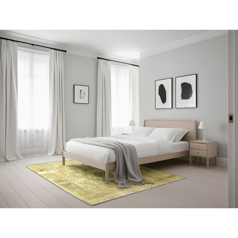 Tapis beige/gris traditionnel Rocklin, Rectangle 5 pi x 7 pi