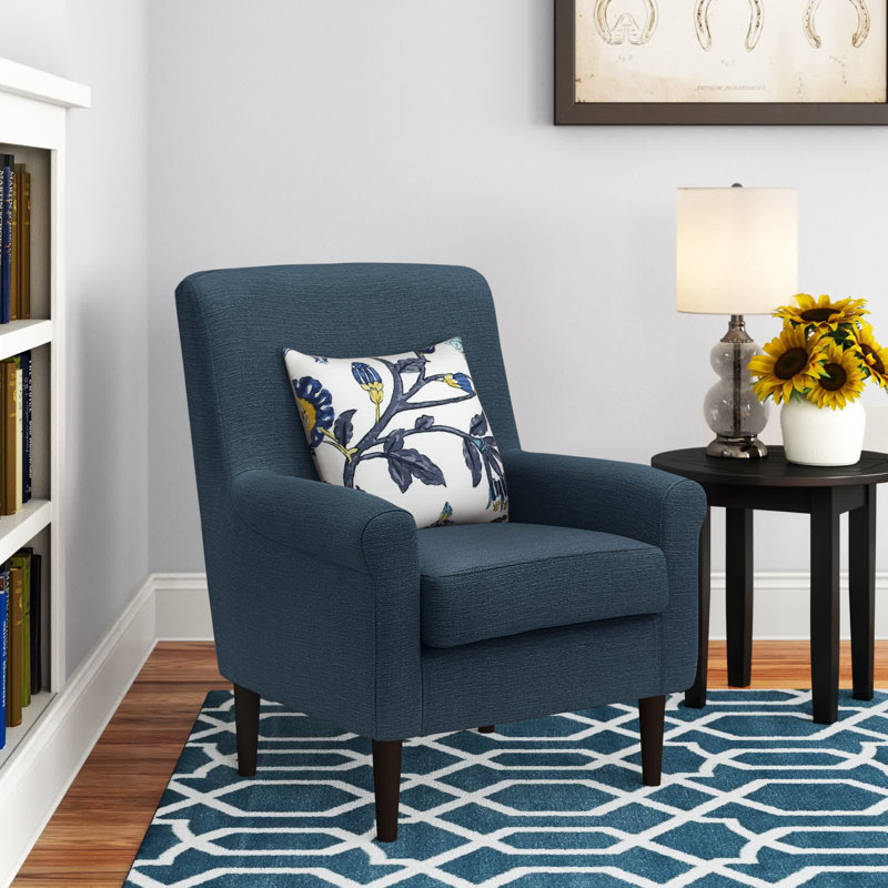 Ronald Upholstered Armchair, Klein Midnight Basketweave