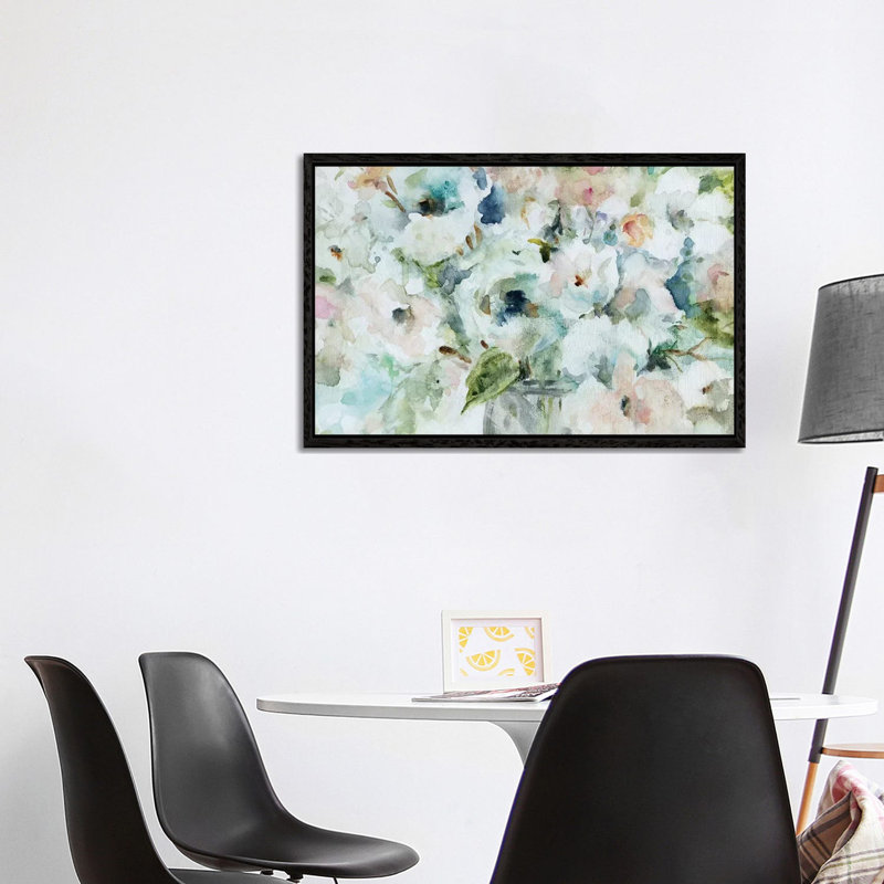 Blooming Softly 1 Piece Painting on Canvas, 101.6 cm H x 66.04 cm W, Black Framed
