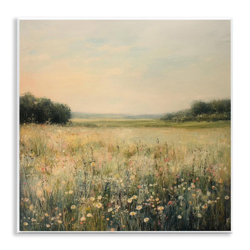«Warm Wildflower Landscape», plaque murale par Petal Prints Design