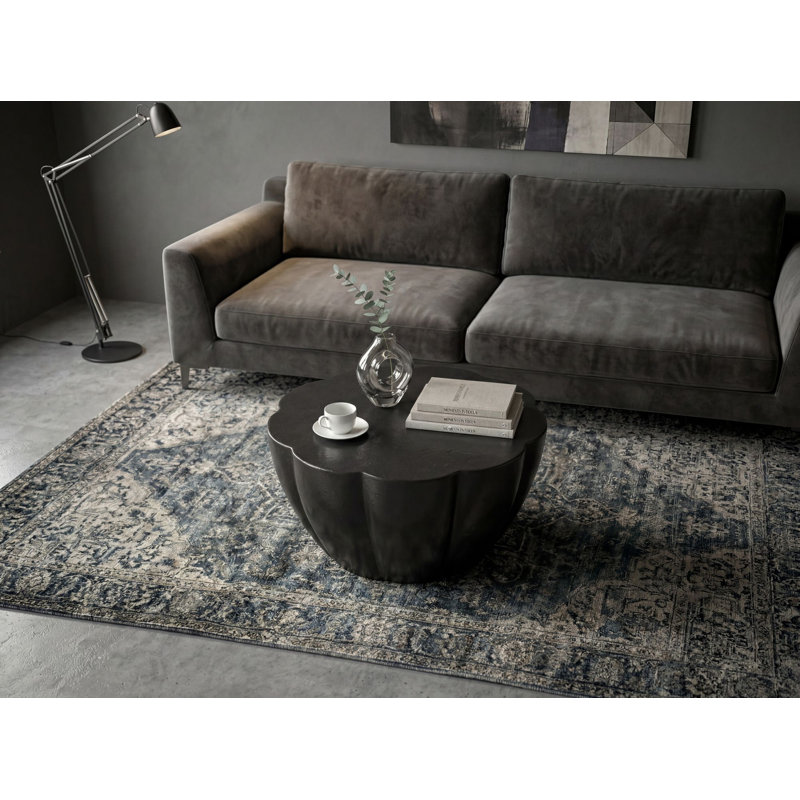 Round Black Aluminium Coffee Table