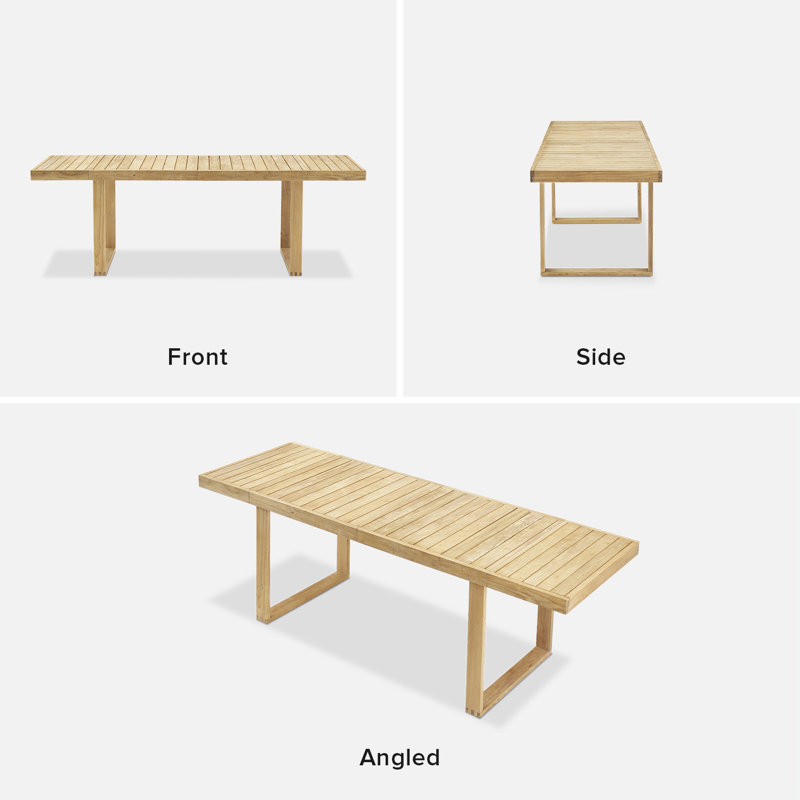 Narcie Rectangular Acacia Outdoor Dining Table , 90.5'' in. W 29.5'' in. D