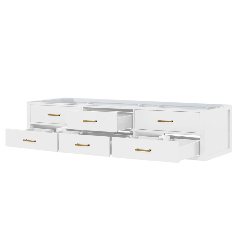Meuble-lavabo double blanc 84 po X P 22 po D