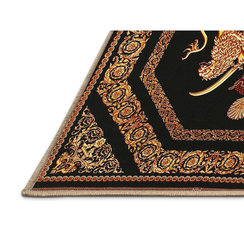 Tapis 100% traditionnel lavable à la machine 3257, Rectangle 4 pi x 6 pi