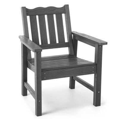 Brylor Patio Dining Chair, All-Weather HIPS Outdoor Dining Armchair