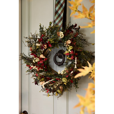 Autumn 24'' Faux Eucalyptus, Berry Wreath