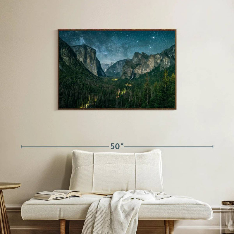 Yosemite, 37 po x 25 po, Cadre flottant en noyer