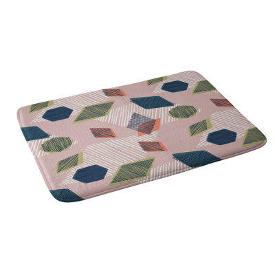 Tapis pour salle de bain à boehmer en mousse à 5 mémoires à rayures mareike