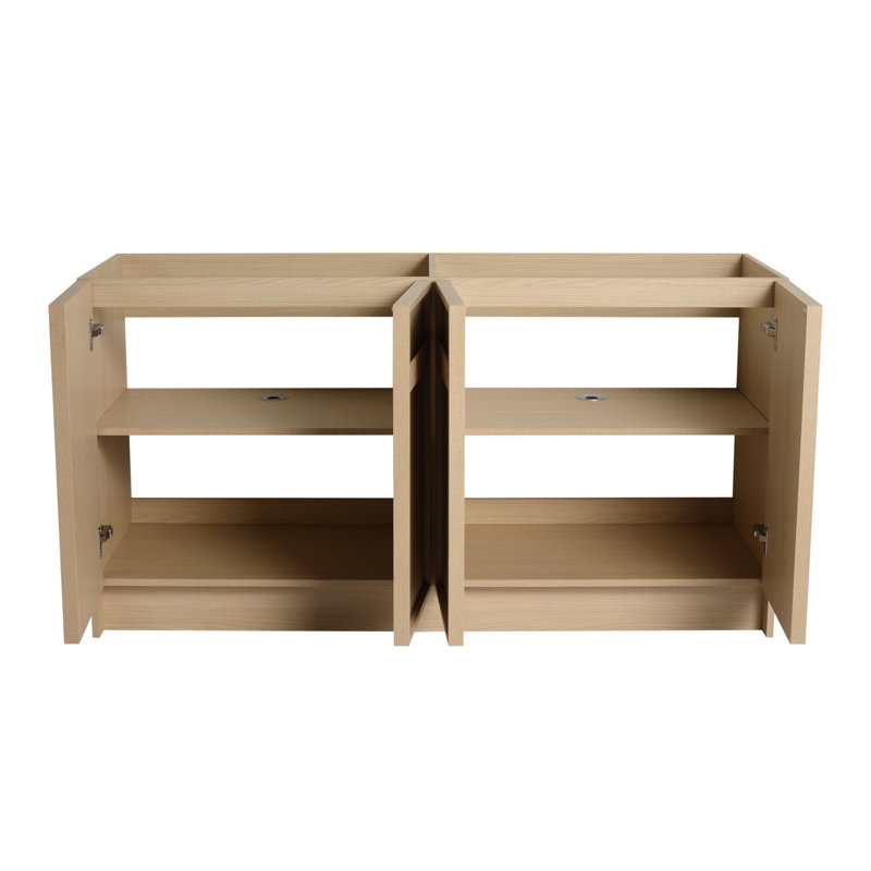 Armoire de salle de bain autoportante avec portes à fermeture en douceur