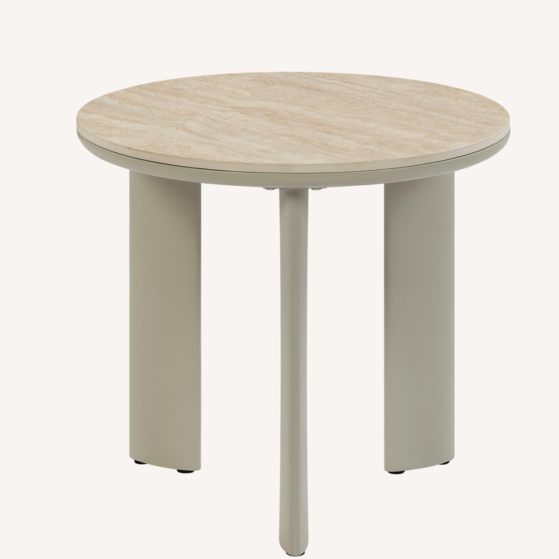Ceramic top with light gray finish, side table