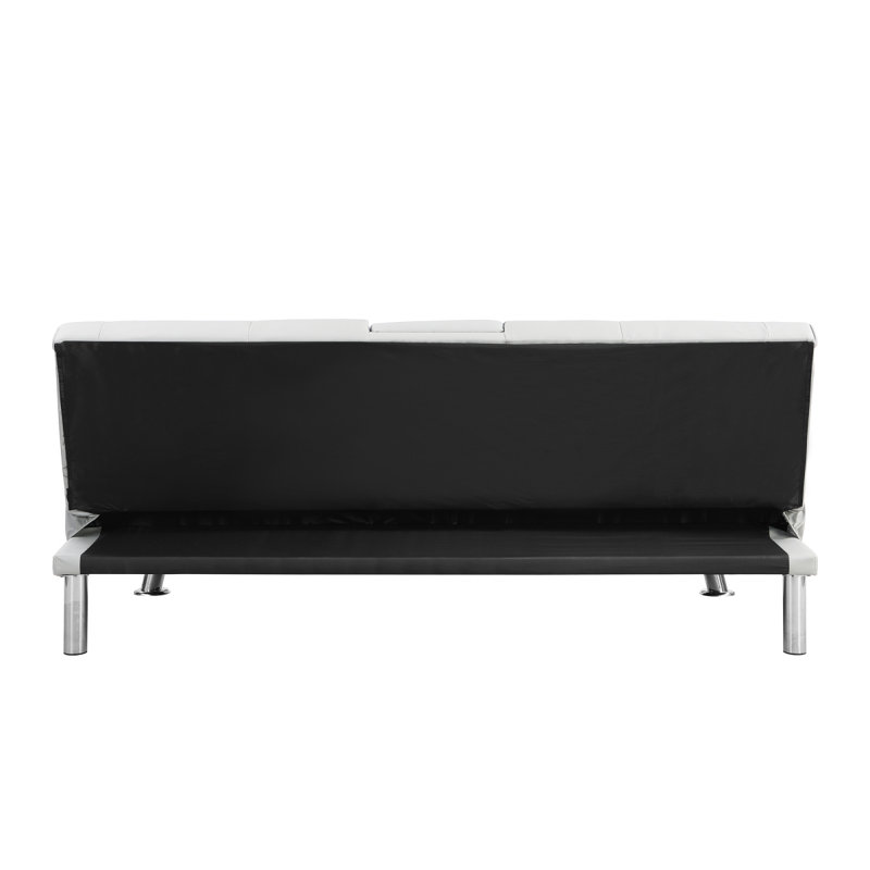 Futon Sofa Bed Single Chair Bed Living Room Lounge Chair, White