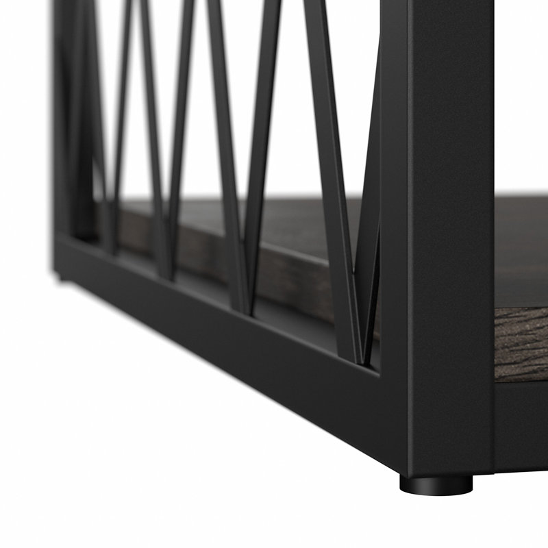 Table basse avec rangement au sol, Hickory gris foncé