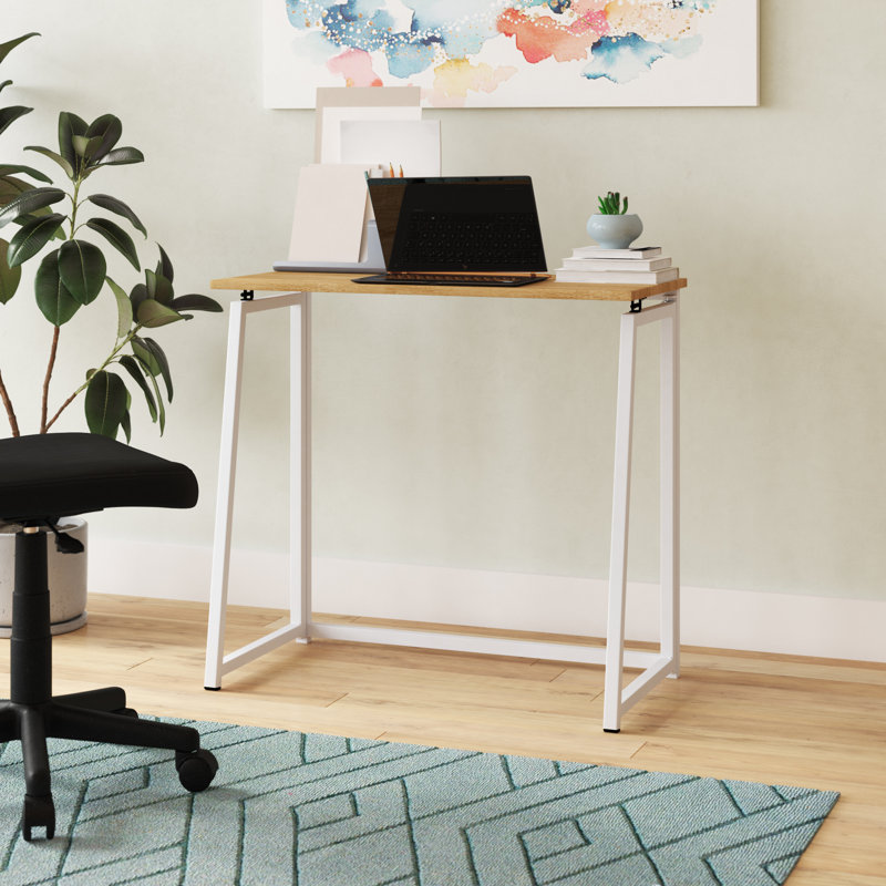 Nixon Metal Base Writing Desk, Oak/White