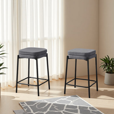 Tabouret de bar, hauteur de comptoir, ensemble de 2, cuisine, métal, contemporain