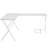 L-shape White Dressing Desk With Stable Metal Frame And Functional Top Space Computer Table Support-2098557398