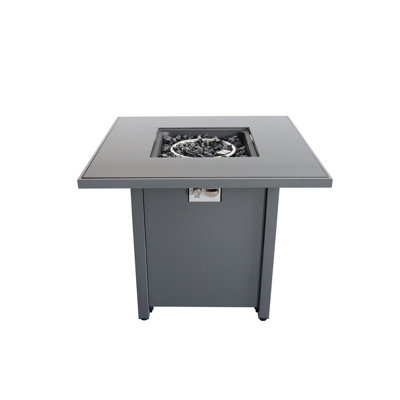 Foyer d'extérieur extérieur 30 po gris acier - 40000, propane / gaz naturel, remplisseur, couvercle, couvercle, vent, propane exceptionnel ou enchantement naturel