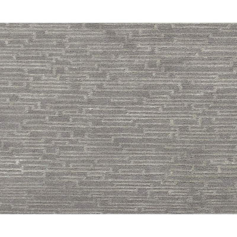 Hand Knotted Area Rug in Silver, Rectangle 6' x 9'