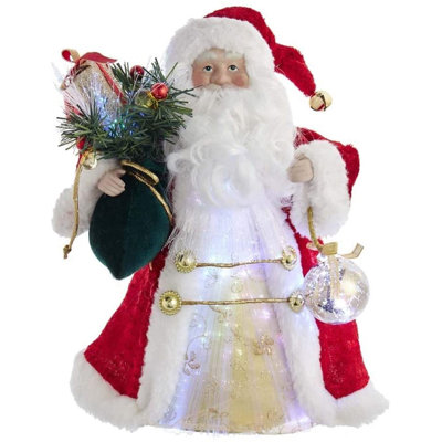12'' Fabric Christmas Lighted Hanging Figurine Ornament