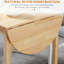Table de cuisine en bois massif 55 po, tables à abattants pour petits espaces, table de salle à manger pliante, naturel