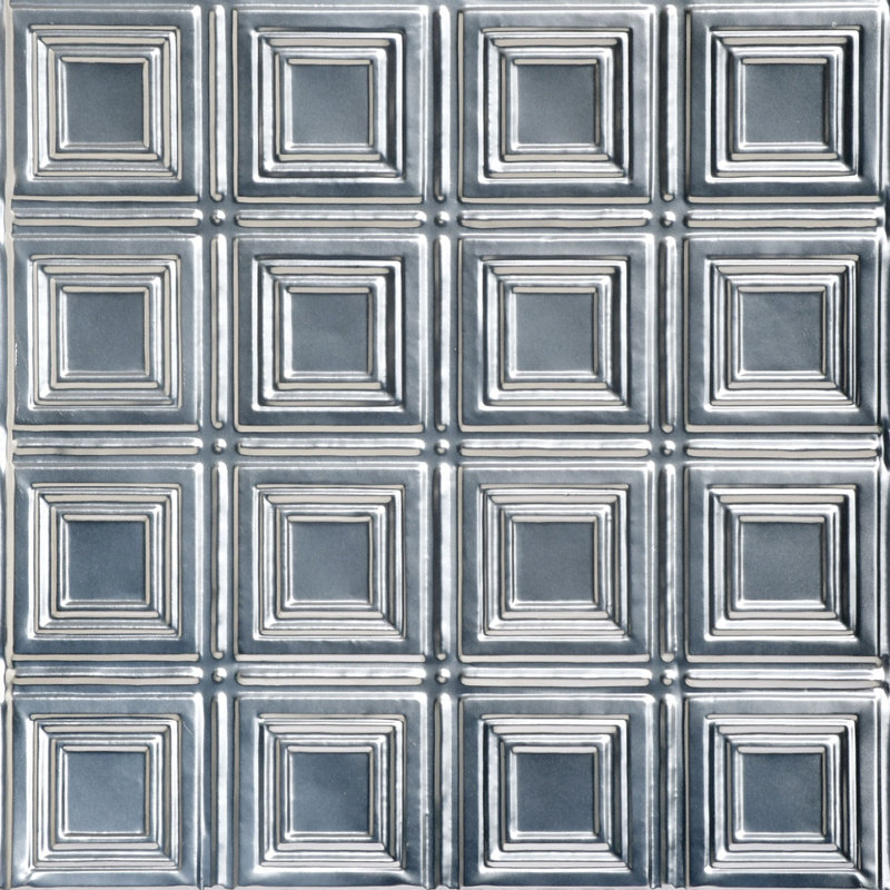 Tuile de plafond en étain 2 pi x 2 pi Shanko, Acier laqué