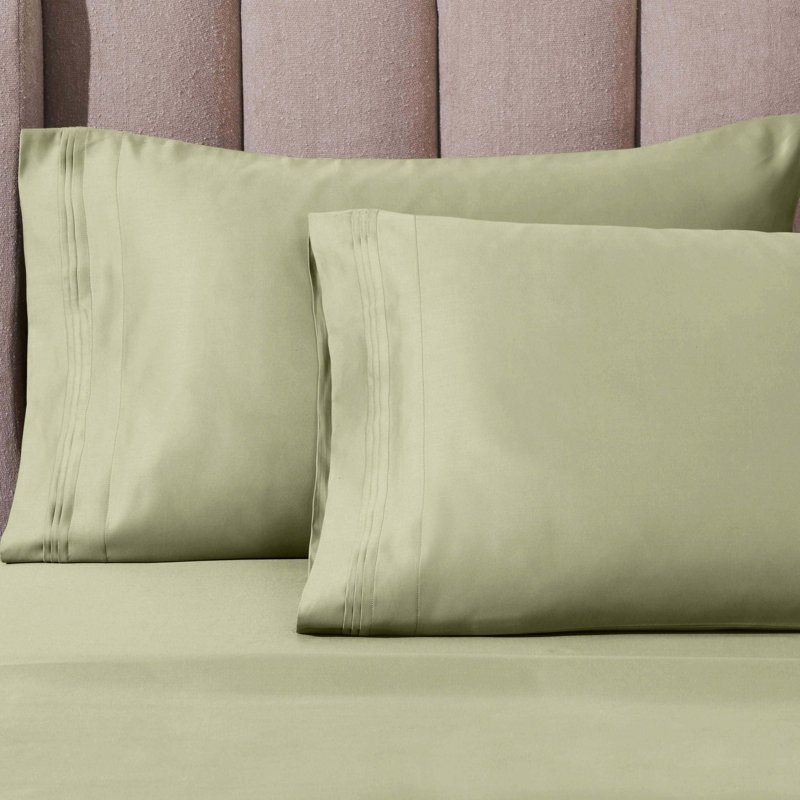 Ensemble de draps en coton égyptien luxueux de couleur unie à densité de tissage de 1000 fils avec poches profondes Simba