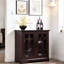 Buffet l 33,94 po x P 15,16 po x H 33,27 po avec porte vitrée, tablette réglable à 3 positions, rouge foncé pour espace de vie spacieux