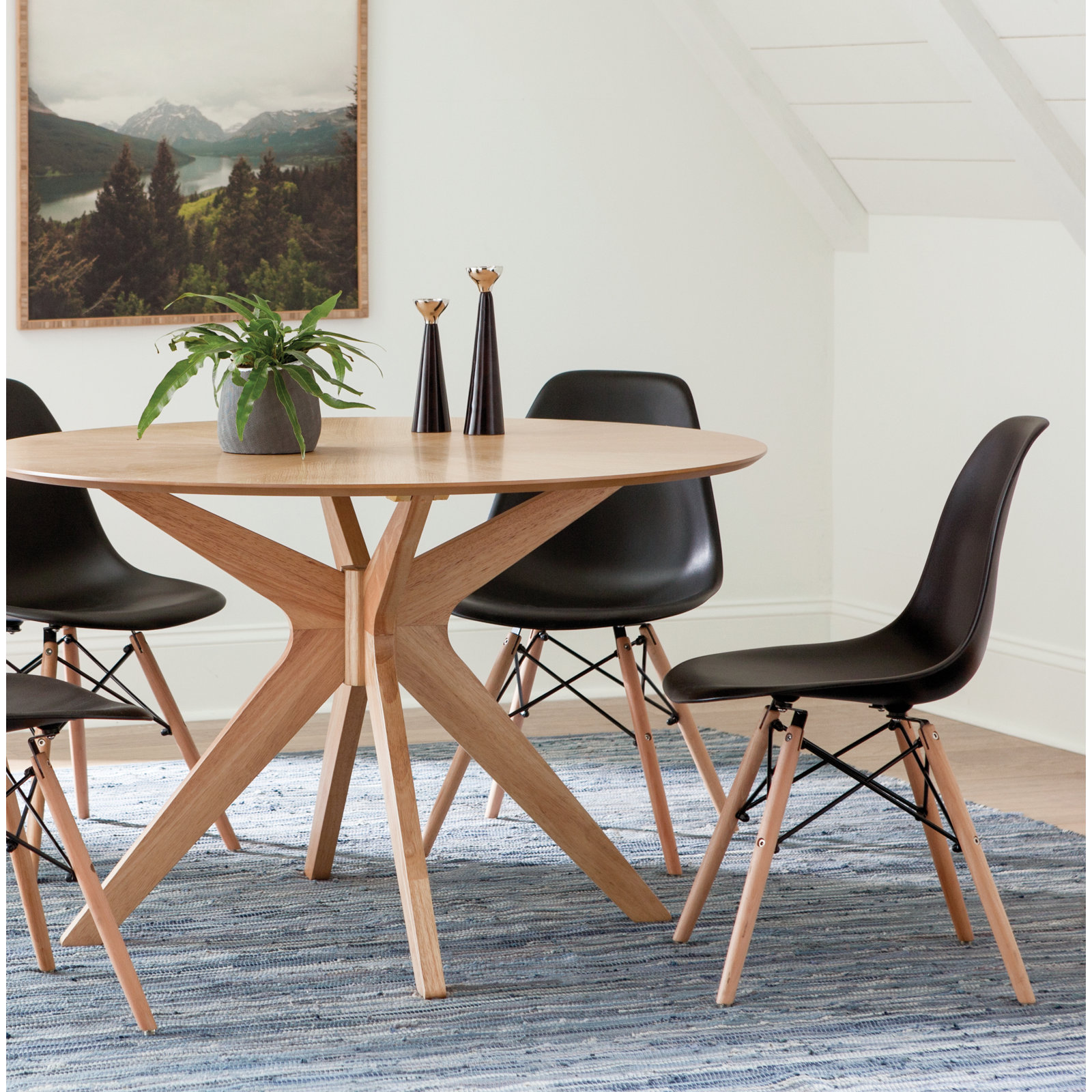 Jordan Side Chair, Black, Natural