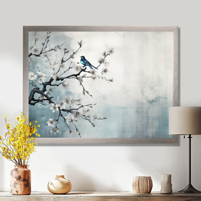 Asian Art Sumi Bird Serenity XII Framed On Canvas Print