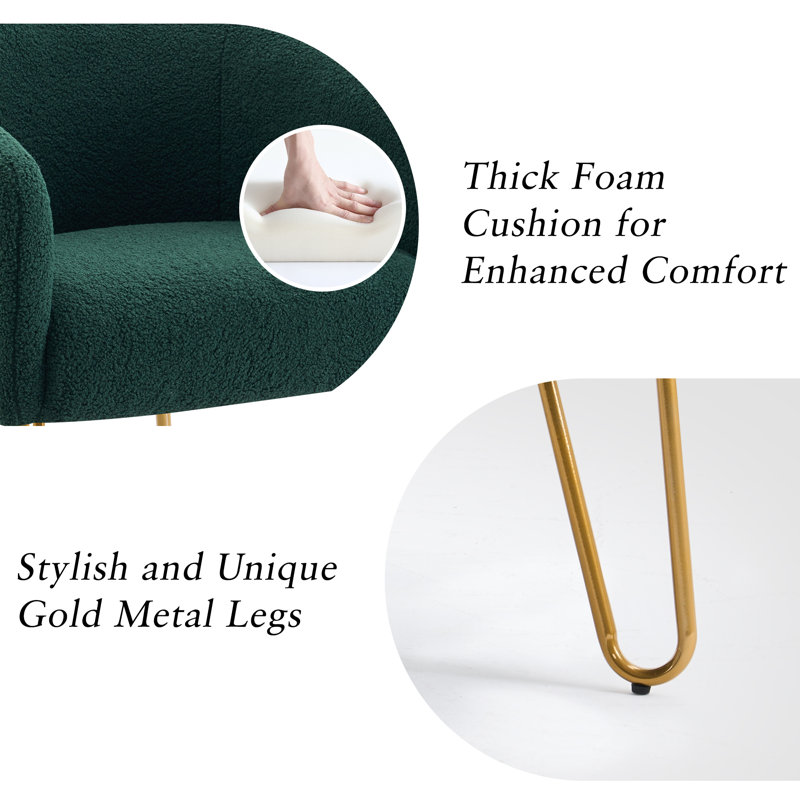 Fauteuil demi-tonneau Kashiff, Vert