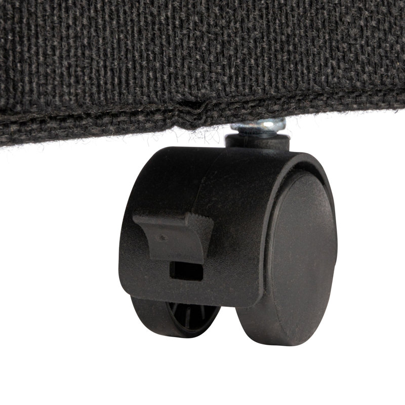 Black Collapsible Polylinen Laundry Hamper with Wheels and Lid