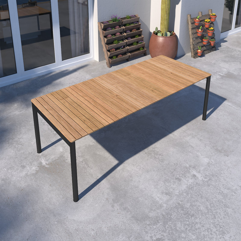 Carliegh 9 Piece Ibiza Rectangular Extedable Dining Set | 100% FSC Certified Teak Wood | Ideal Furniture Set For Outdoors