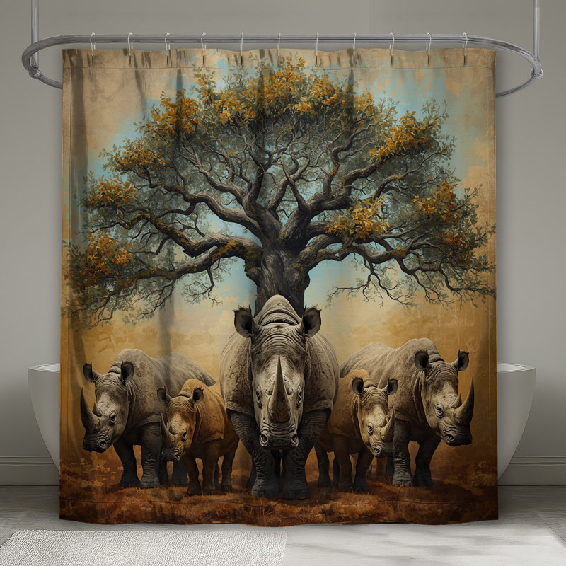 Rideaux de douche Rhinocerose, 70in W x 72in H