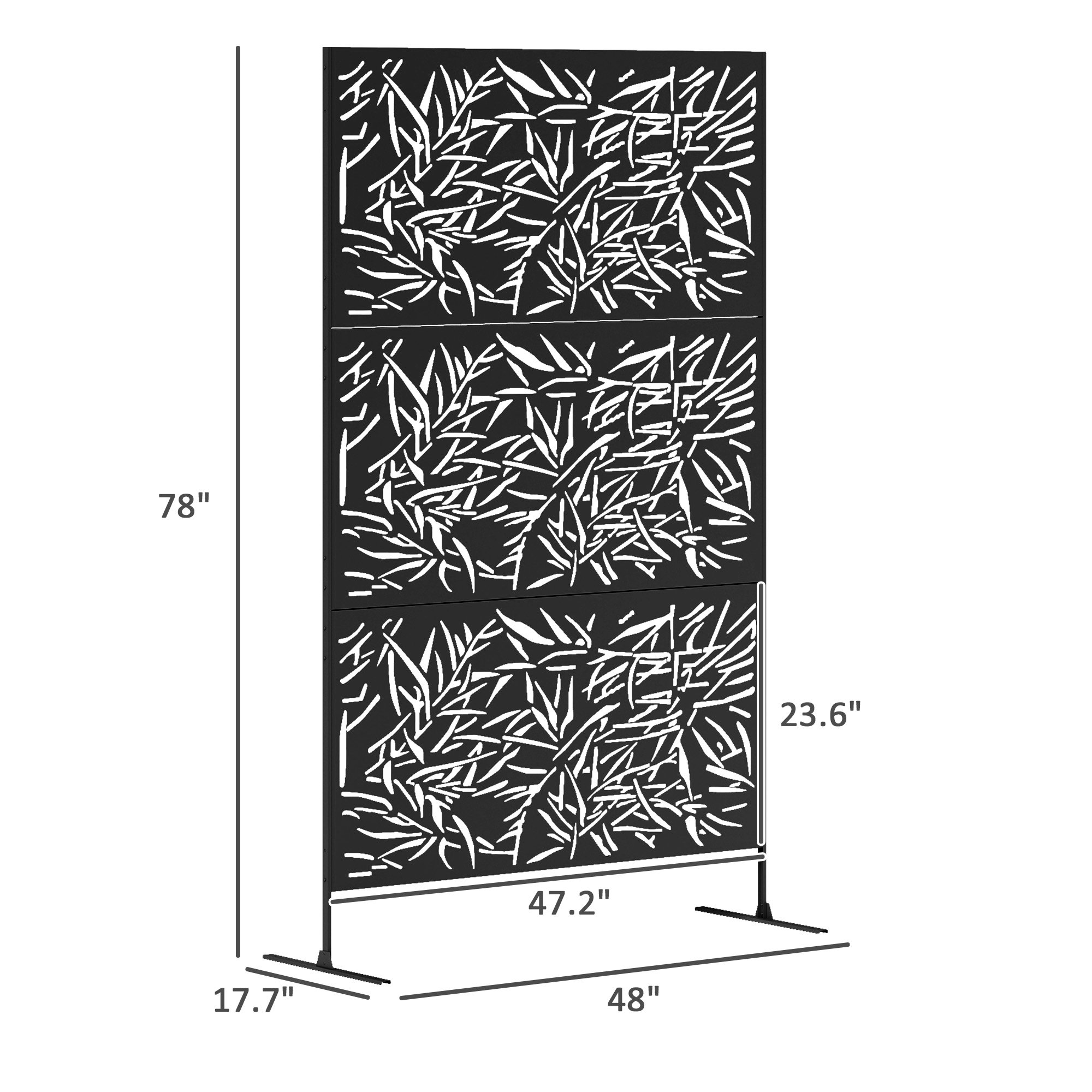 Clôture De Jardin Métal Outsunny Lot De 6 - 460 X 97 Cm Décorative Pour Légumes Et Bordures