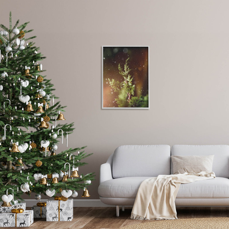 Hiver neige tombée nuit pin à-261, H 30 po x l 24 po x P 1,5 po, Estampe numérique Farmhouse